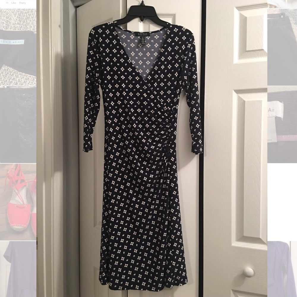 Ralph Lauren navy & white dress